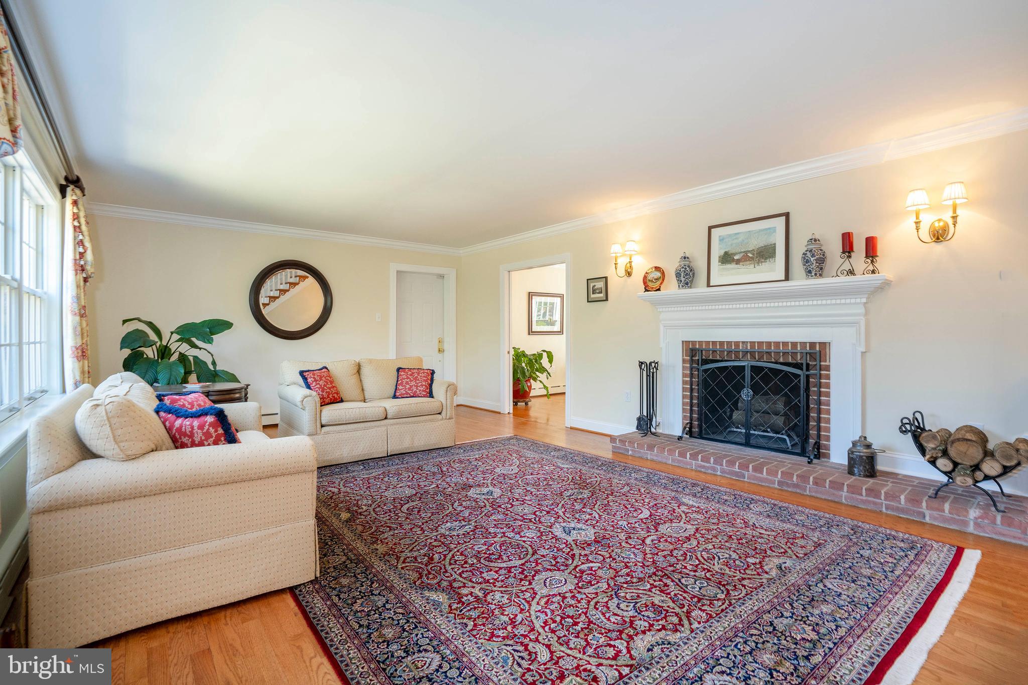 358 Ring Road Chadds Ford, PA 19317 - Photo 8 of 78 Living Room with brick fireplace