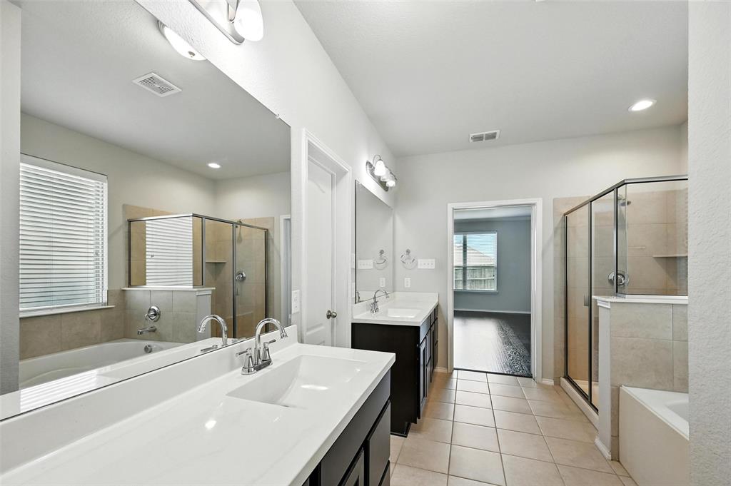 1724 Long Meadow Road Wylie, TX 75098 - Photo 6 of 23 a bathroom with a bathtub shower sink and a mirror