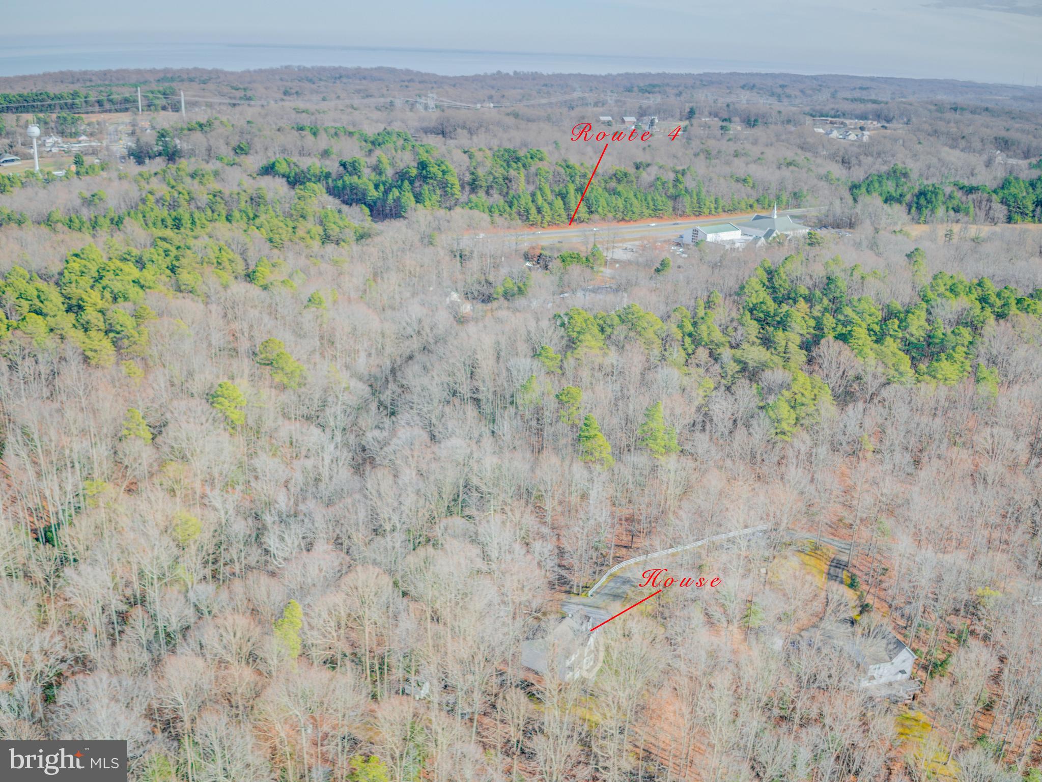 385 Ball Road St. Leonard, MD 20685 - Photo 23 of 52 Aerial view property to Route 4