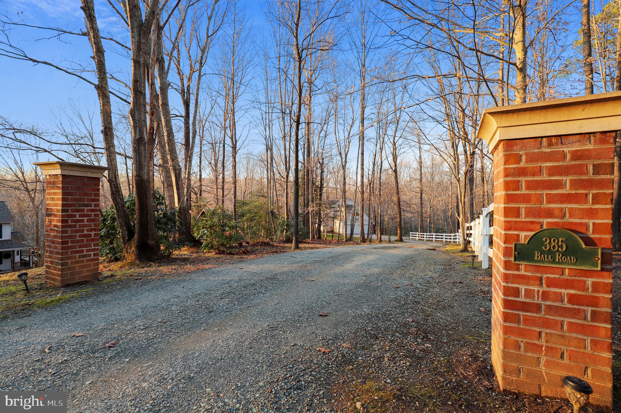 385 Ball Road St. Leonard, MD 20685 - Photo 42 of 52 Brick Pillars - Front of Driveway