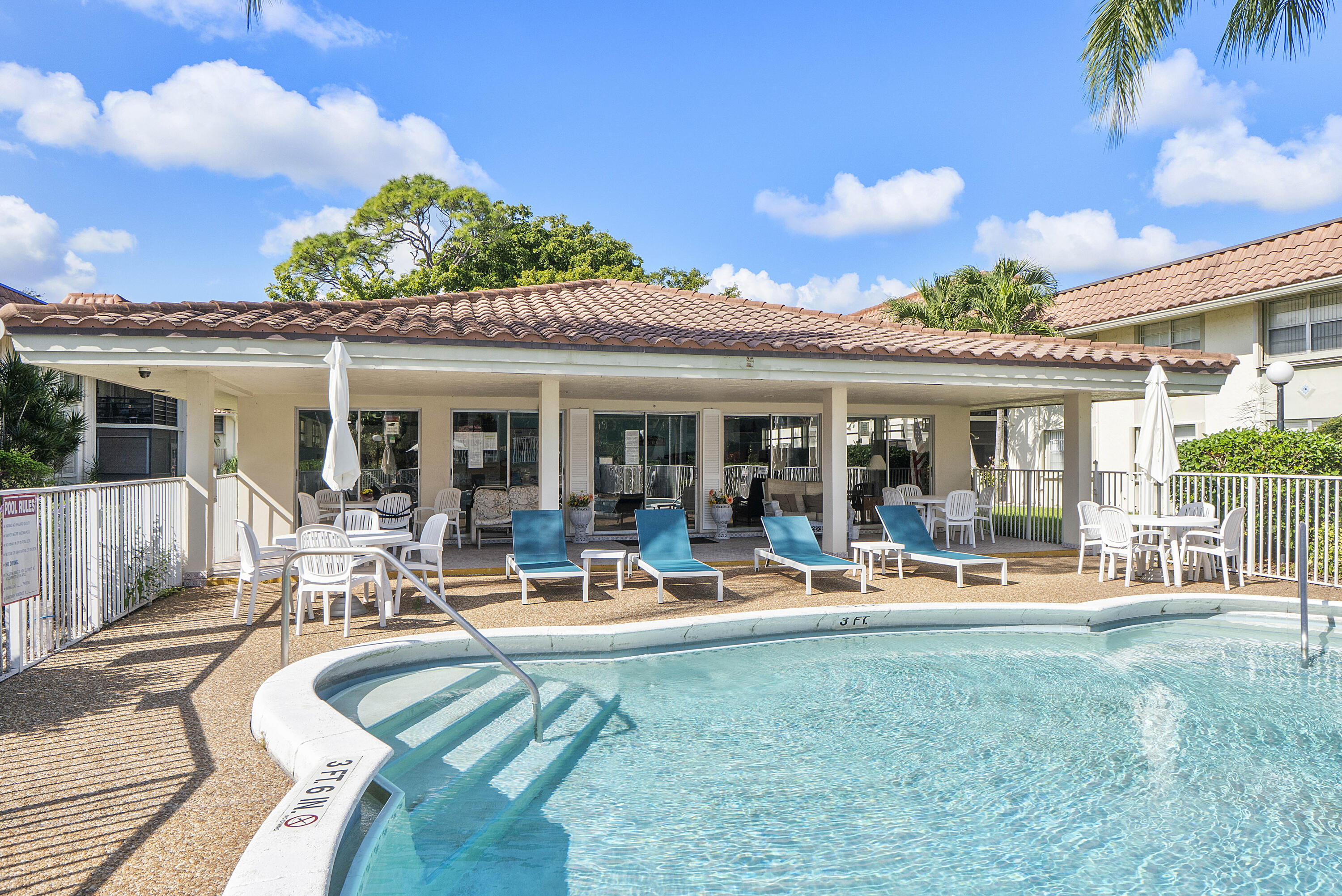 1100 Northwest 13th Street, Unit 192D Boca Raton, FL 33486 - Photo 36 of 42 a view of a house with a backyard patio and swimming pool