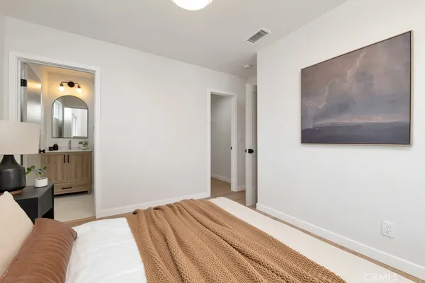 a view of a hallway with closet