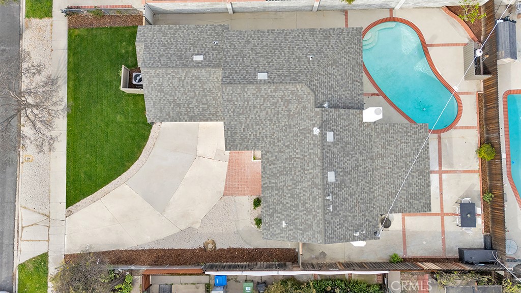 6644 Bothwell Road Reseda, CA 91335 - Photo 26 of 29 an aerial view of a house with a swimming pool