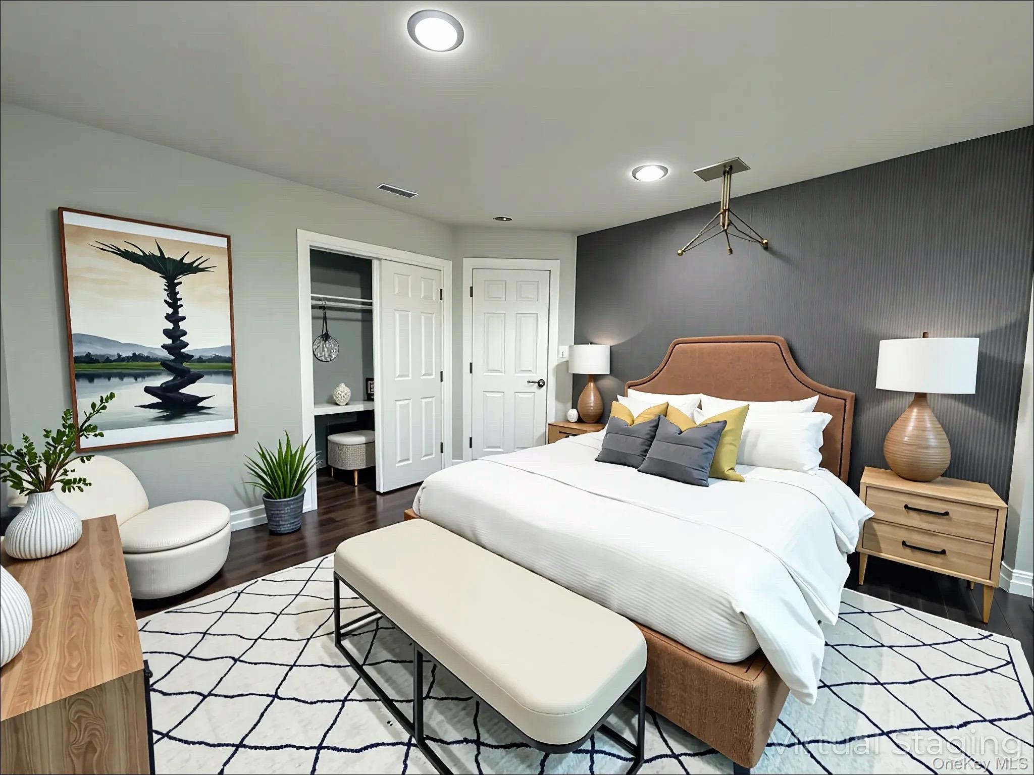248 East Shore Road Lindenhurst, NY 11757 - Photo 12 of 46 Bedroom with wood finished floors, recessed lighting, and ensuite bath