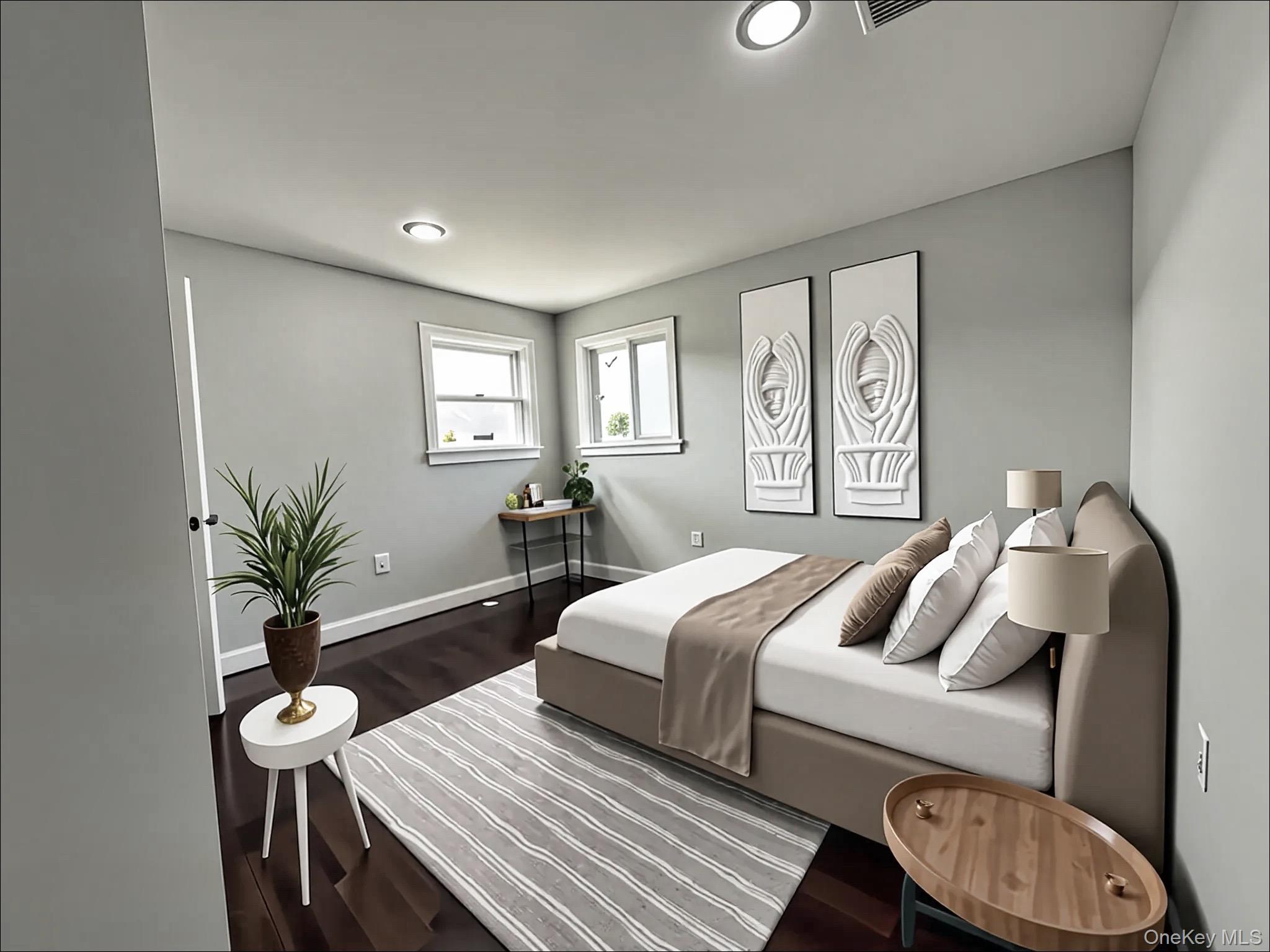 248 East Shore Road Lindenhurst, NY 11757 - Photo 36 of 46 Bedroom featuring dark wood-style flooring and recessed lighting