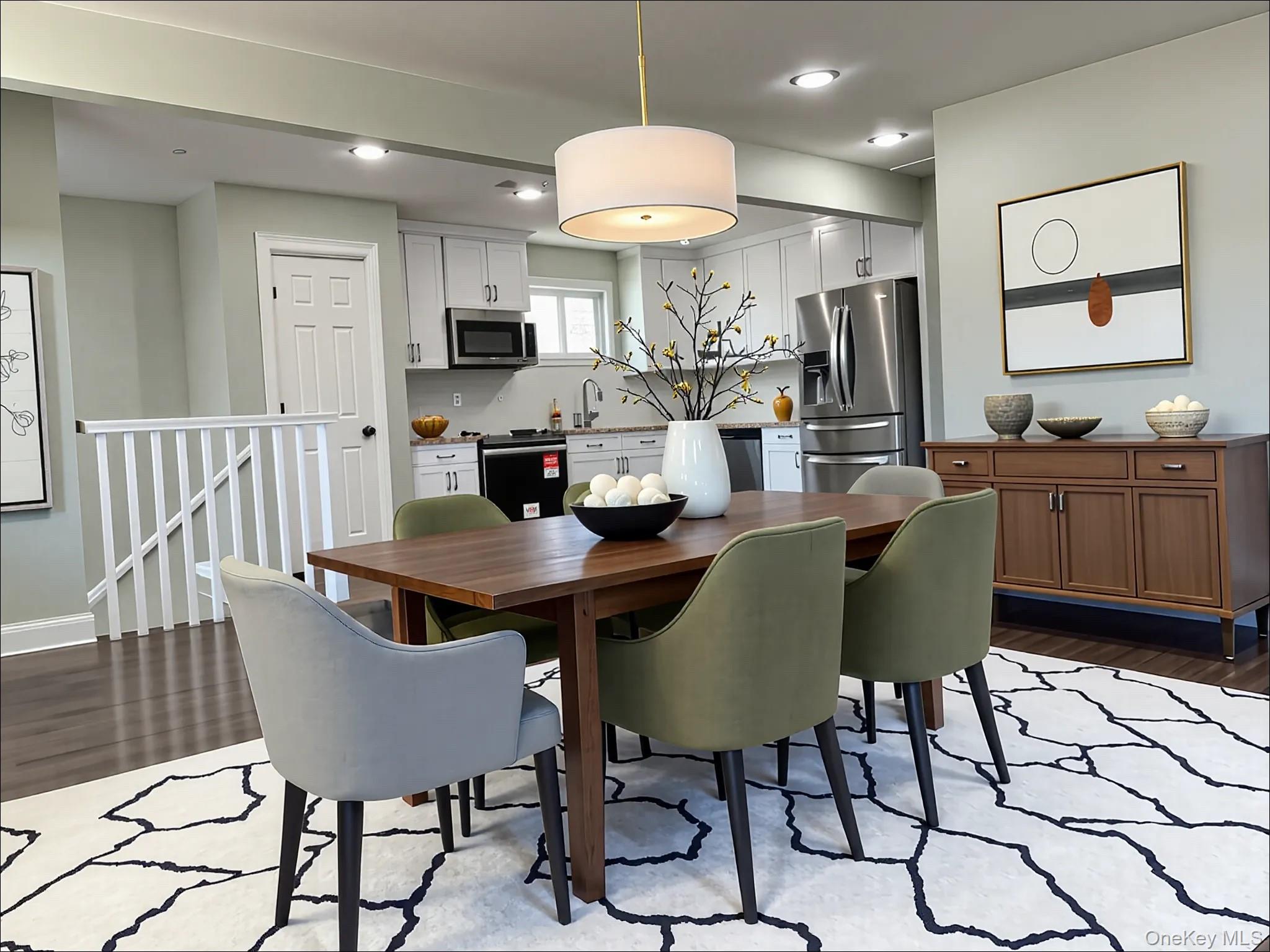 248 East Shore Road Lindenhurst, NY 11757 - Photo 5 of 46 Dining area featuring dark wood-style flooring and recessed lighting