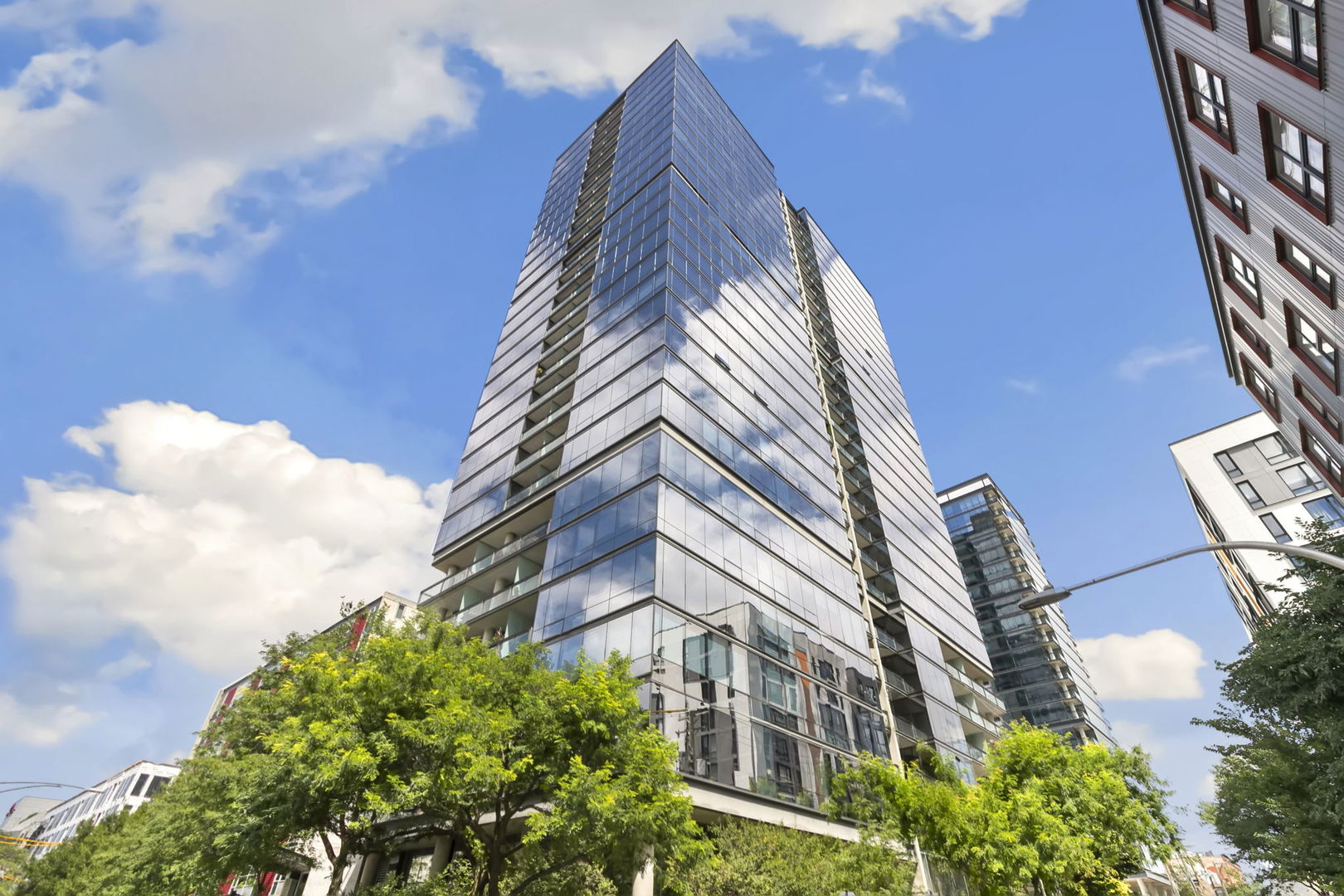 a view of a multi story building