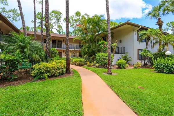 a view of a house with a yard and plants