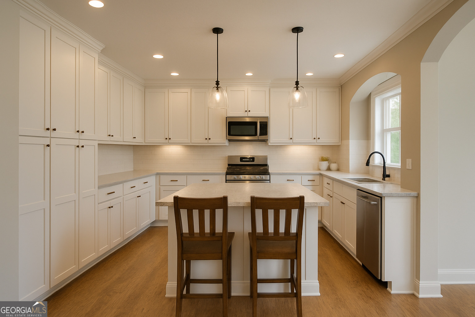 10 Hawks Nest Road, Unit 10 Blairsville, GA 30512 - Photo 14 of 32 a kitchen with white cabinets and white appliances