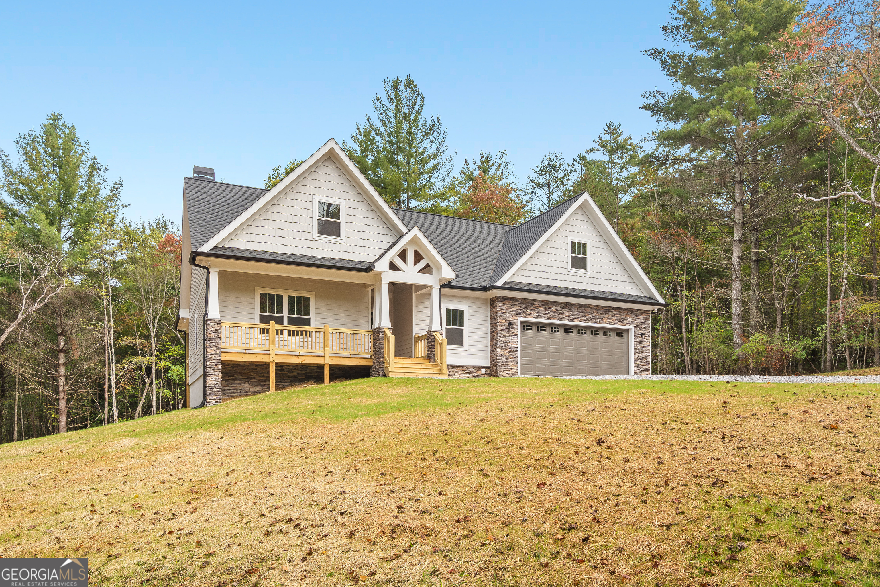 10 Hawks Nest Road, Unit 10 Blairsville, GA 30512 - Photo 3 of 32 a front view of a house with a yard and garage