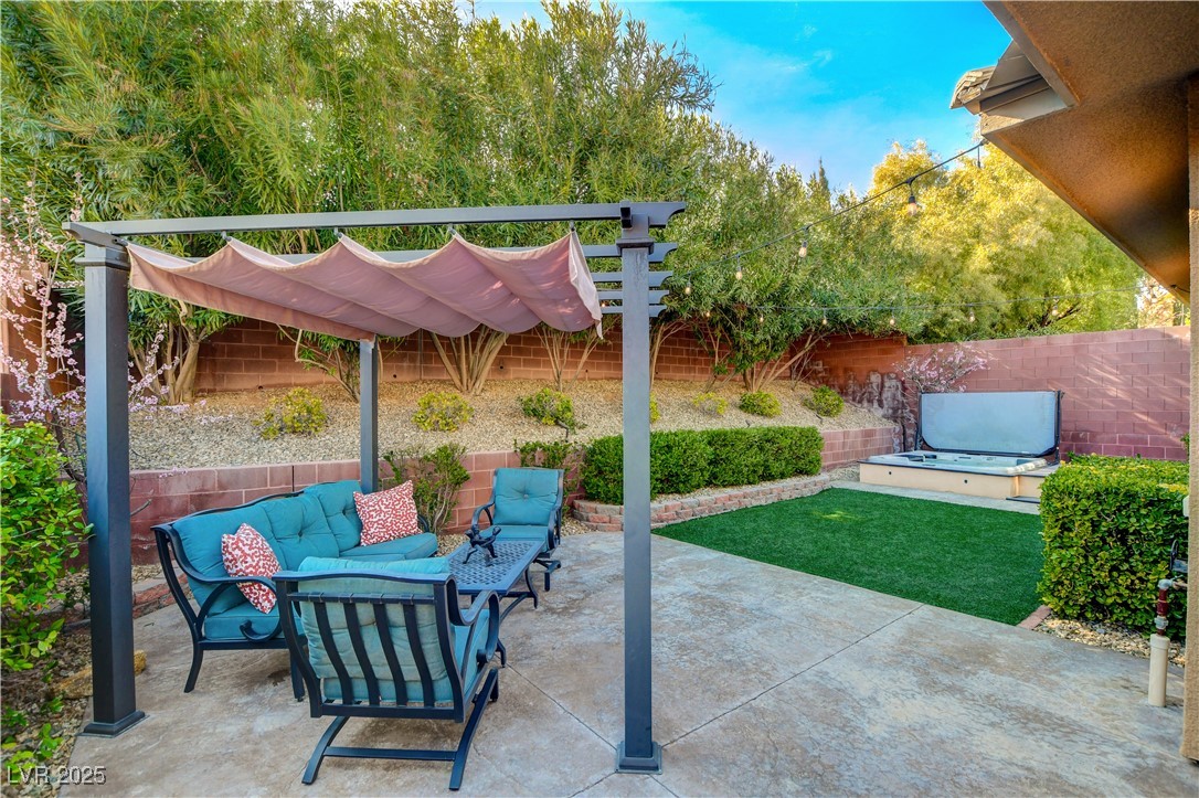 5741 Shadow Bend Drive Las Vegas, NV 89135 - Photo 50 of 78 View of patio with a fenced backyard and an outdoo