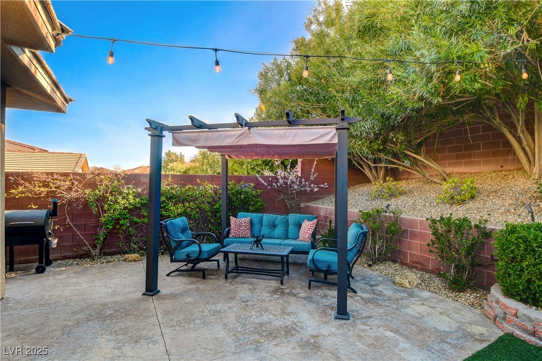 5741 Shadow Bend Drive Las Vegas, NV 89135 - Photo 52 of 78 View of patio with area for grilling, outdoor loun