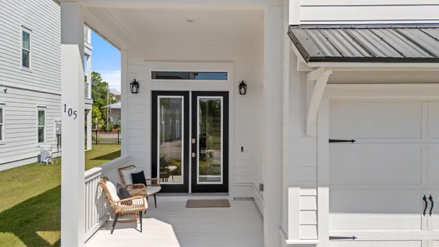 a view of wooden door and chair