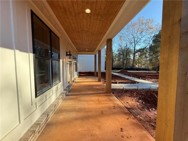 a view of a hallway with entryway