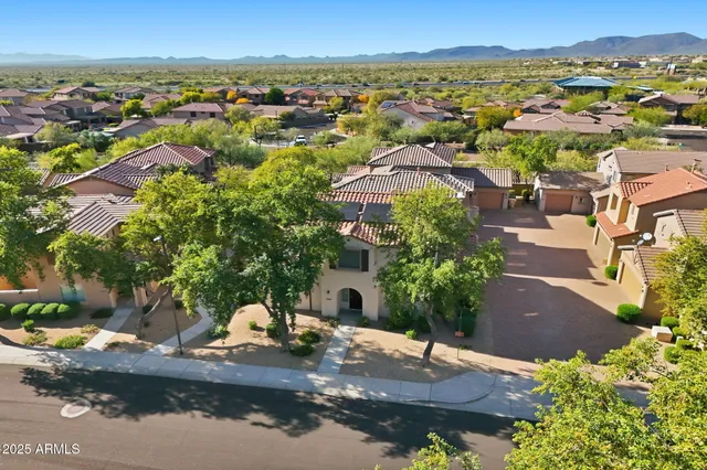 an aerial view of a house