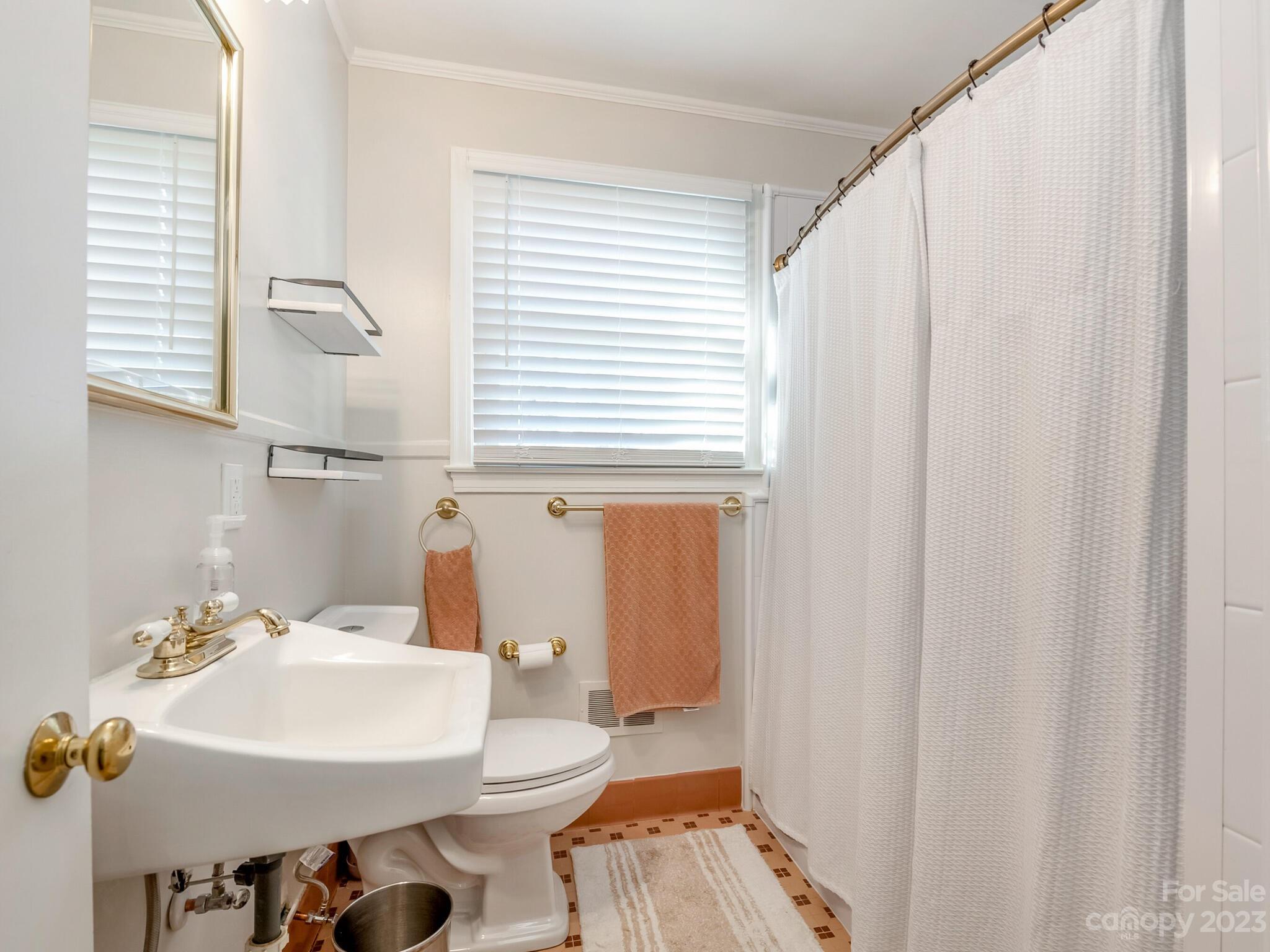 5009 Milford Road Charlotte, NC 28210 - Photo 13 of 19 a bathroom with a sink a mirror and a toilet