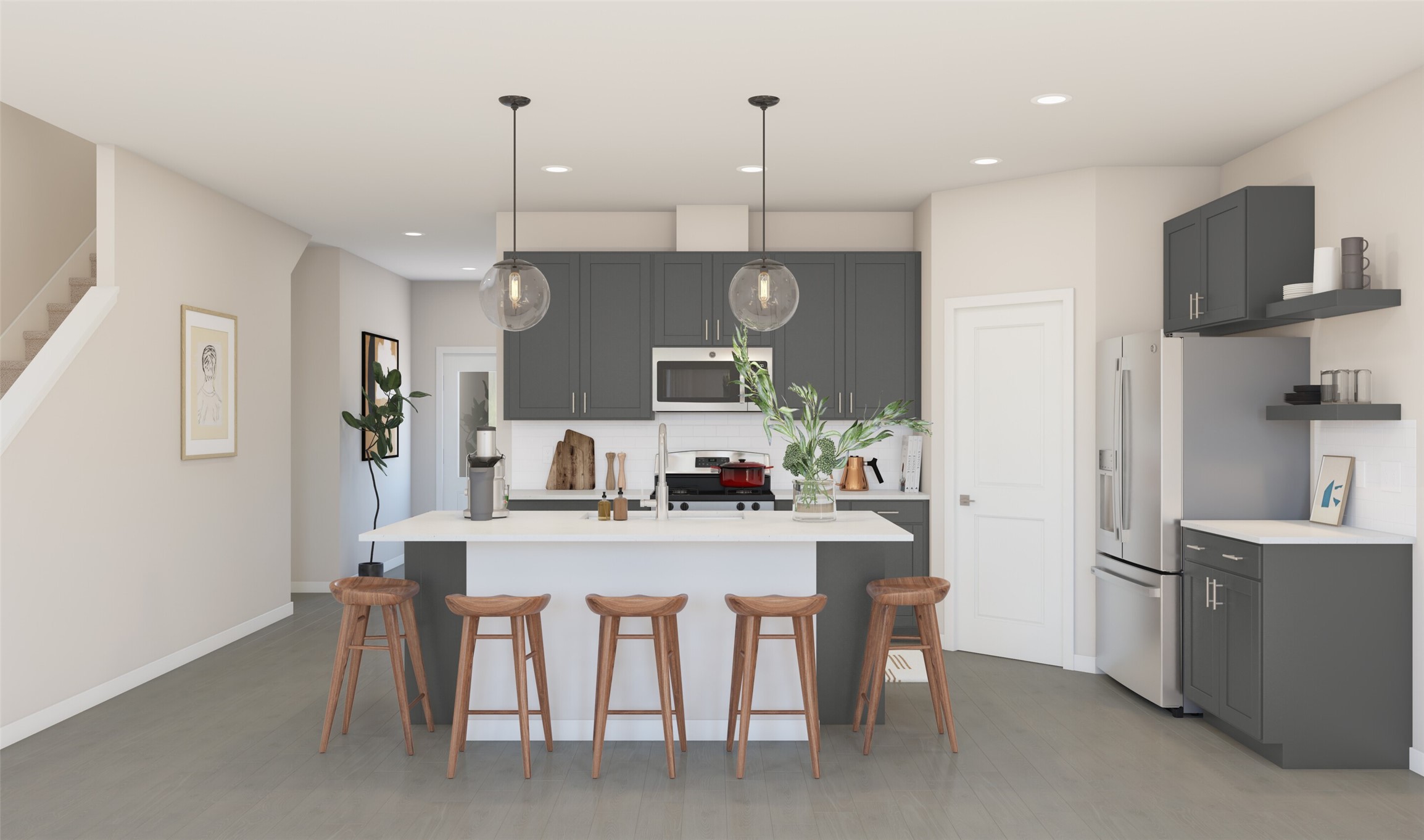 7811 Jade Crest Drive Angleton, TX 77515 - Photo 9 of 30 a kitchen with kitchen island a dining table chairs sink and cabinets