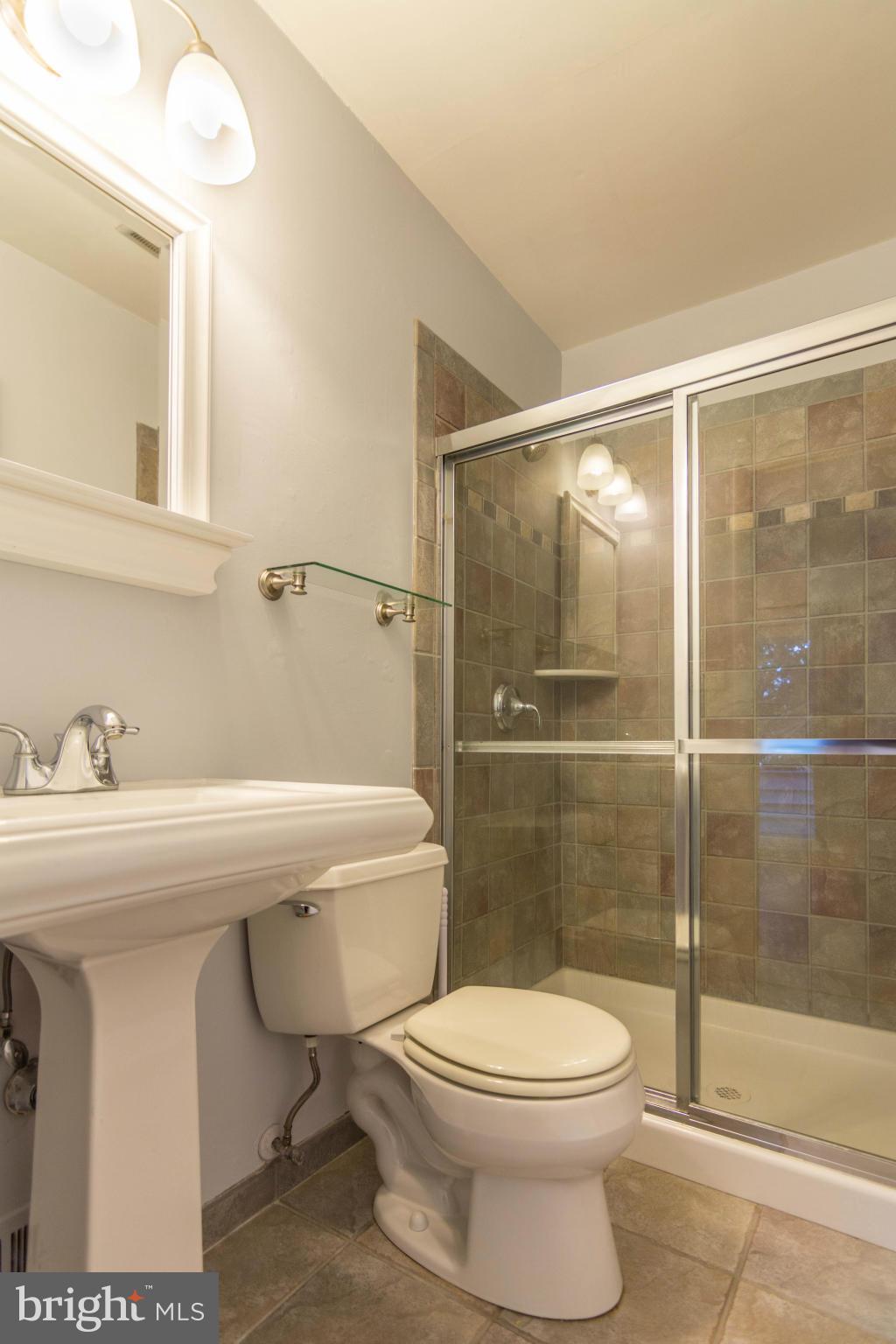 1017 Cedar Ridge Court Annapolis, MD 21403 - Photo 18 of 20 a bathroom with a sink mirror toilet and shower