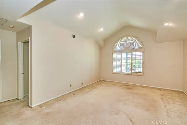 an empty room with an entryway