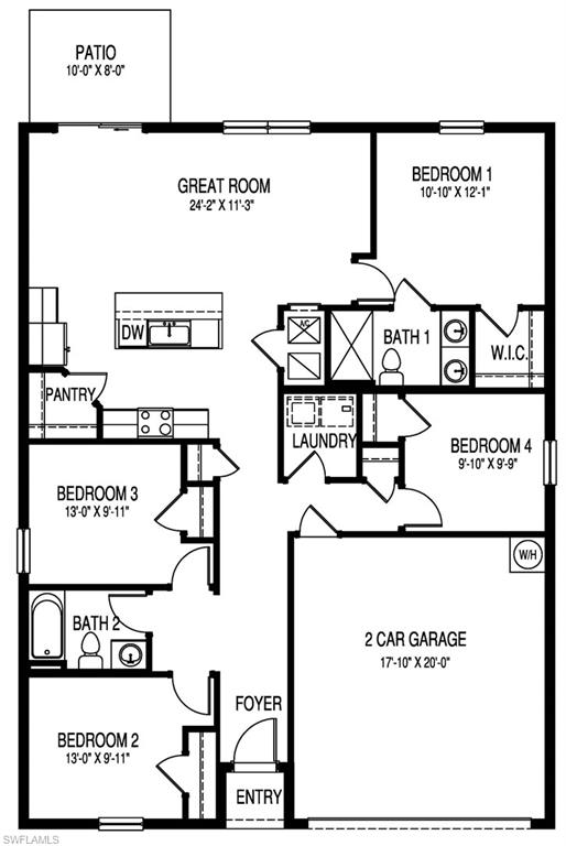 5007 3rd Street West Lehigh Acres, FL 33971 - Photo 24 of 24 Floor plan