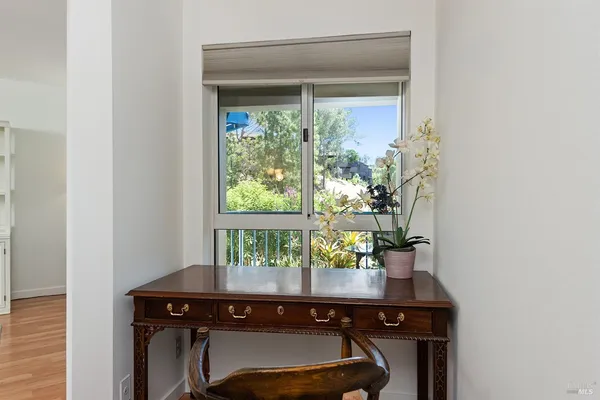 a table that has a table and a stove in it