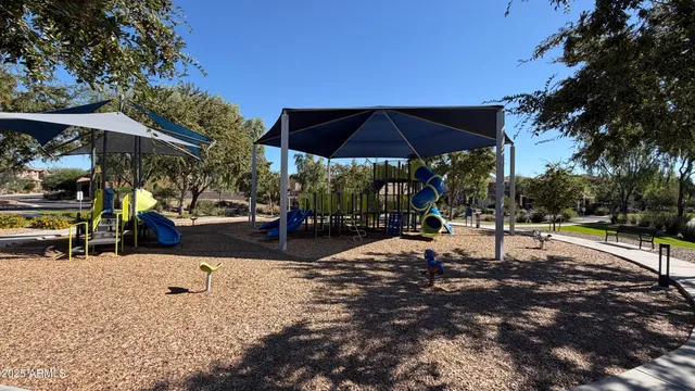 a view of a street with sitting area