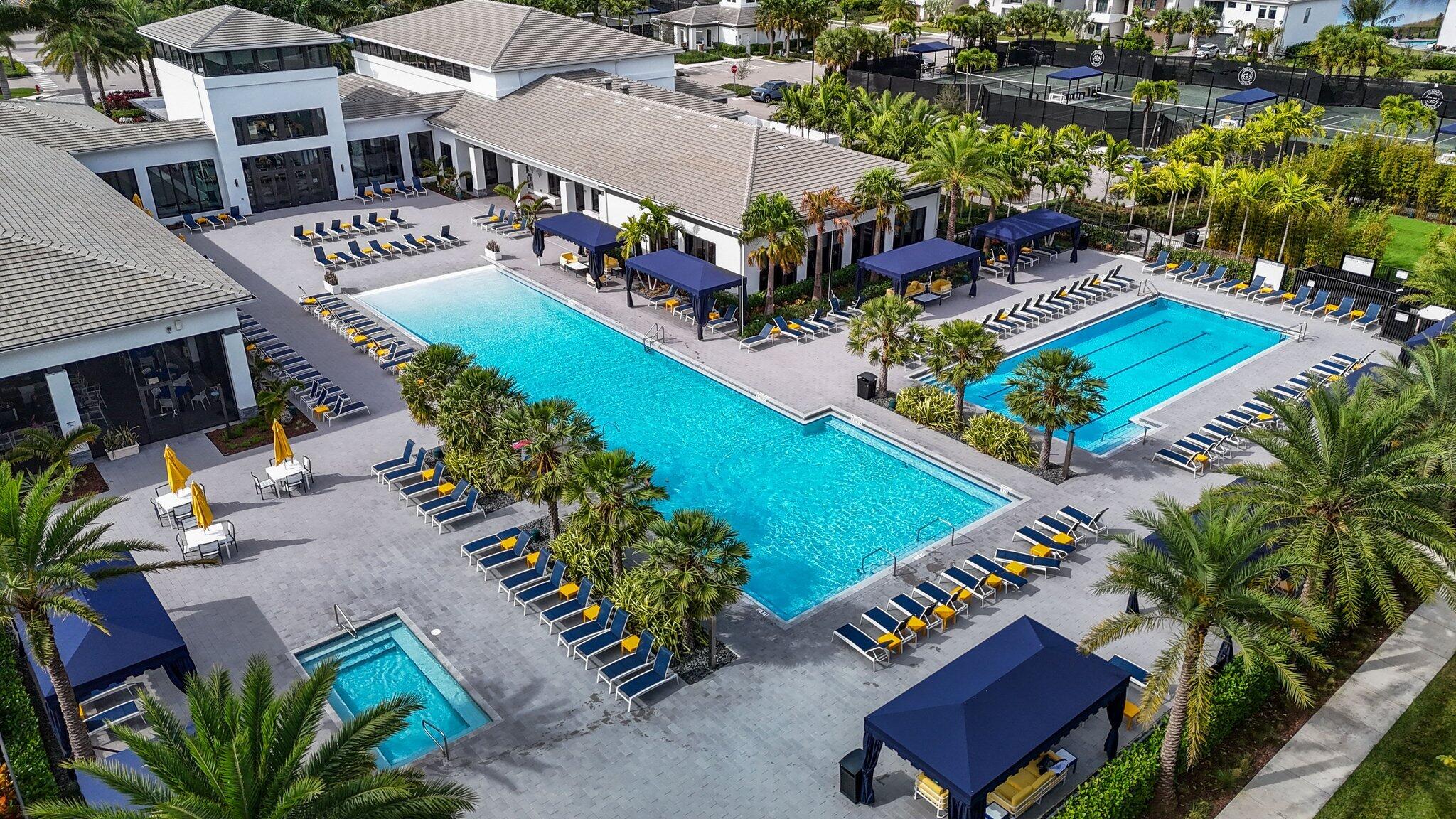 8116 Laurel Falls Drive Boca Raton, FL 33496 - Photo 66 of 81 an aerial view of a house with a garden and swimming pool