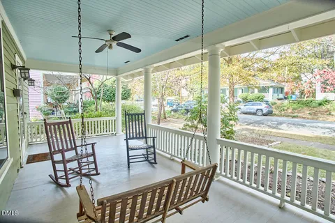 a view of a city from a balcony