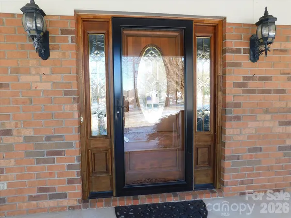 a view of a entryway door front of a building