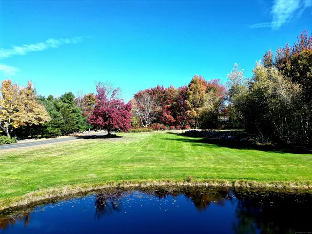 a view of a golf course with a trees