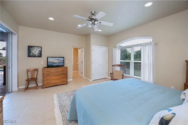 a bed room with a bed and furniture