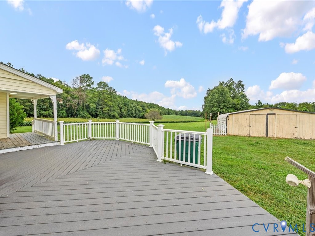 13330 Lodore Road Amelia Court House, VA 23002 - Photo 29 of 33 Wooden terrace featuring a yard