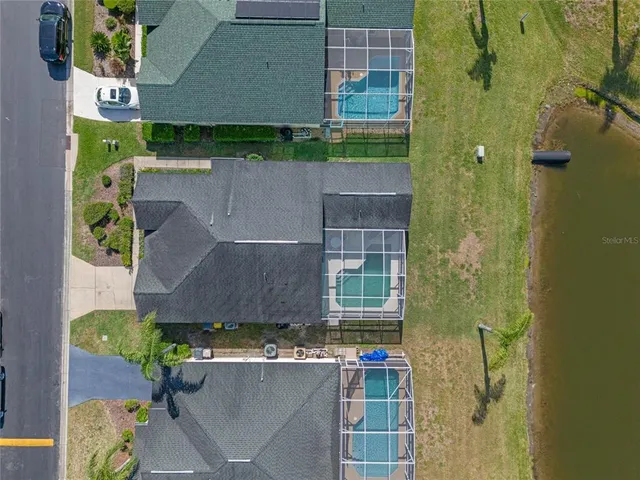 an aerial view of a house having outdoor space