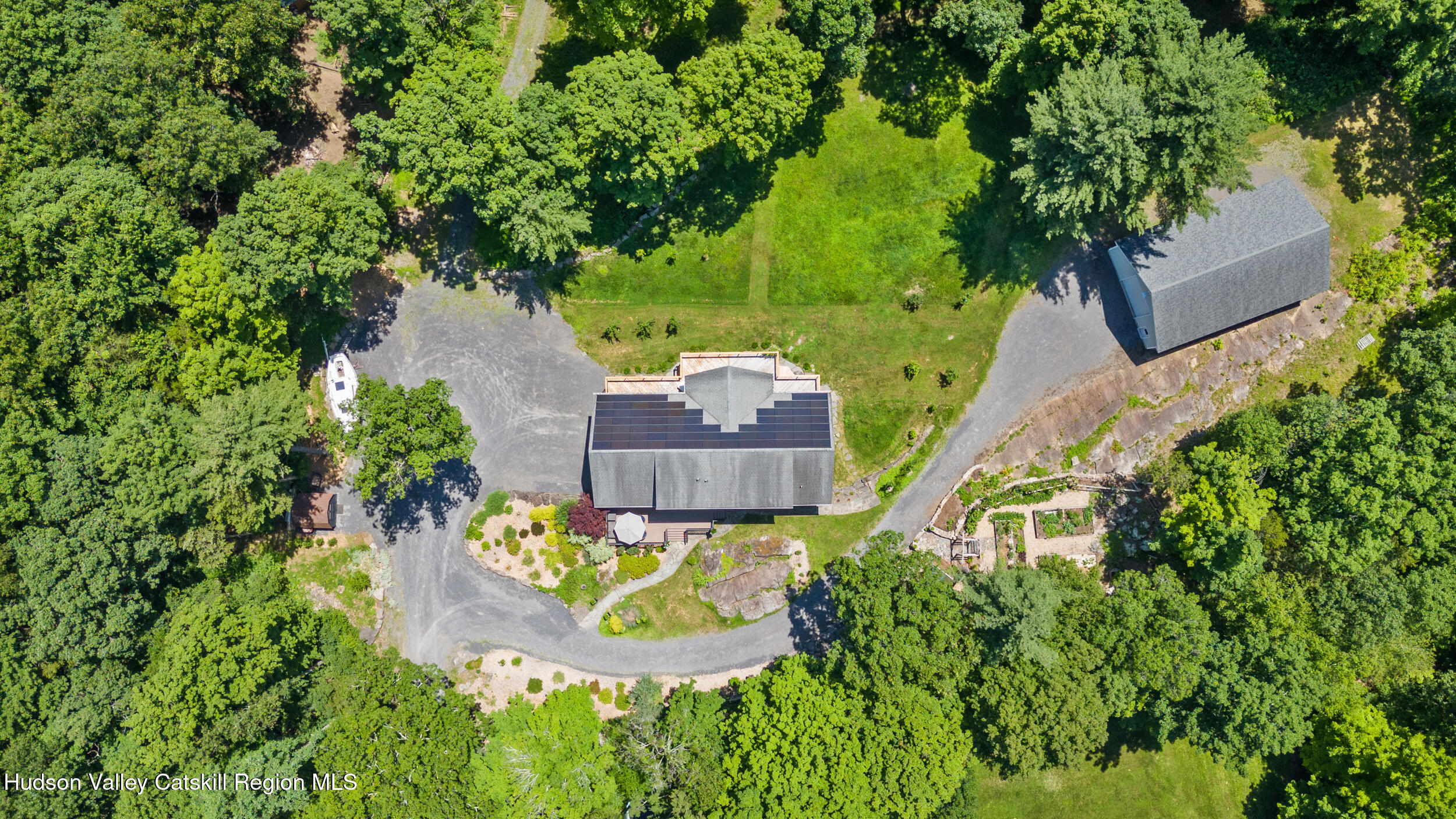 592 Swartekill Road Esopus, NY 12561 - Photo 38 of 38 an aerial view of a house with a garden