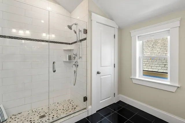 a bathroom with a shower
