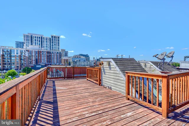 a city view with tall buildings