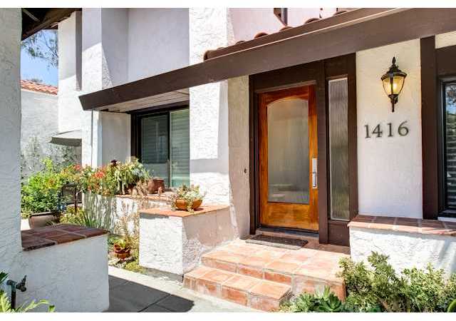 1416 Sun Valley Road Solana Beach, CA 92075 - Photo 3 of 25 Front entry with mature succulent landscaping and entrance to your private couryard