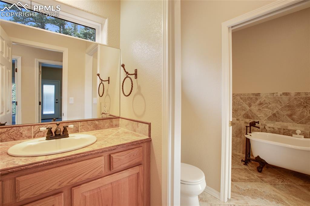 1427 Spring Valley Drive Divide, CO 80814 - Photo 37 of 50 a bathroom with a sink toilet and shower