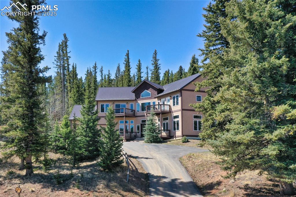 1427 Spring Valley Drive Divide, CO 80814 - Photo 49 of 50 a view of a house next to a yard with plants and trees