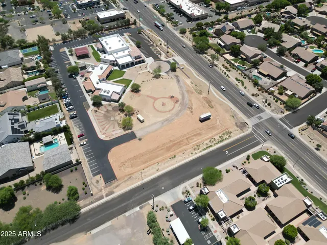 an aerial view of a city