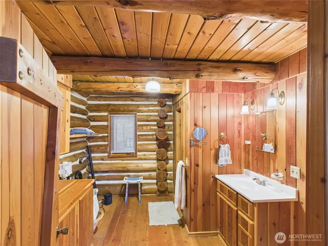 a bedroom with a bed and a walk in closet