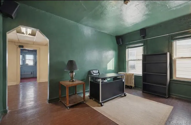 a room with furniture and a window