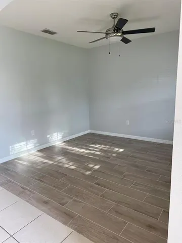 a view of a room with racks on the wall