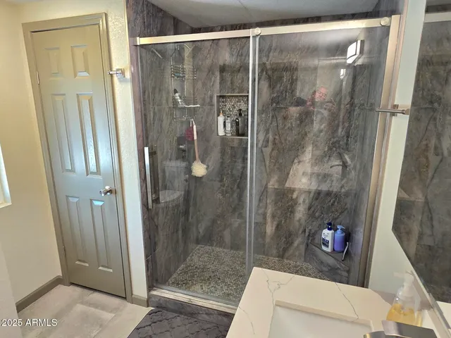 a bathroom with a shower