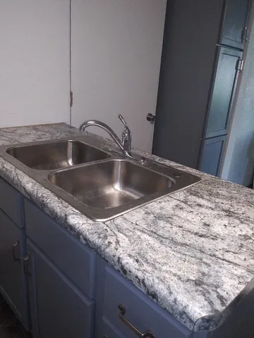 a close view of sink and tap