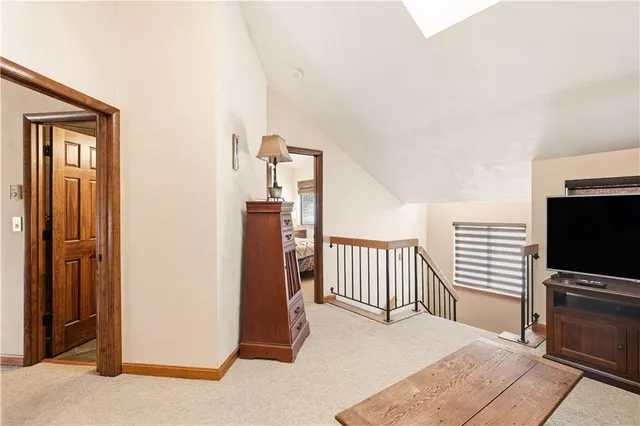 a view of a livingroom with a staircase