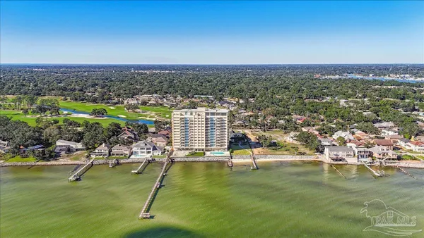 a view of an ocean with city