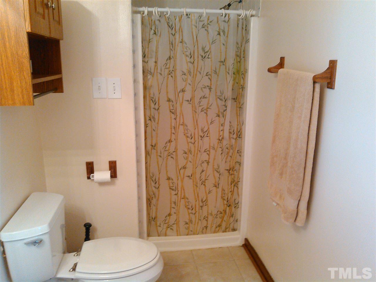 7508 Ray Road Raleigh, NC 27613 - Photo 9 of 18 a white toilet sitting next to a shower curtain