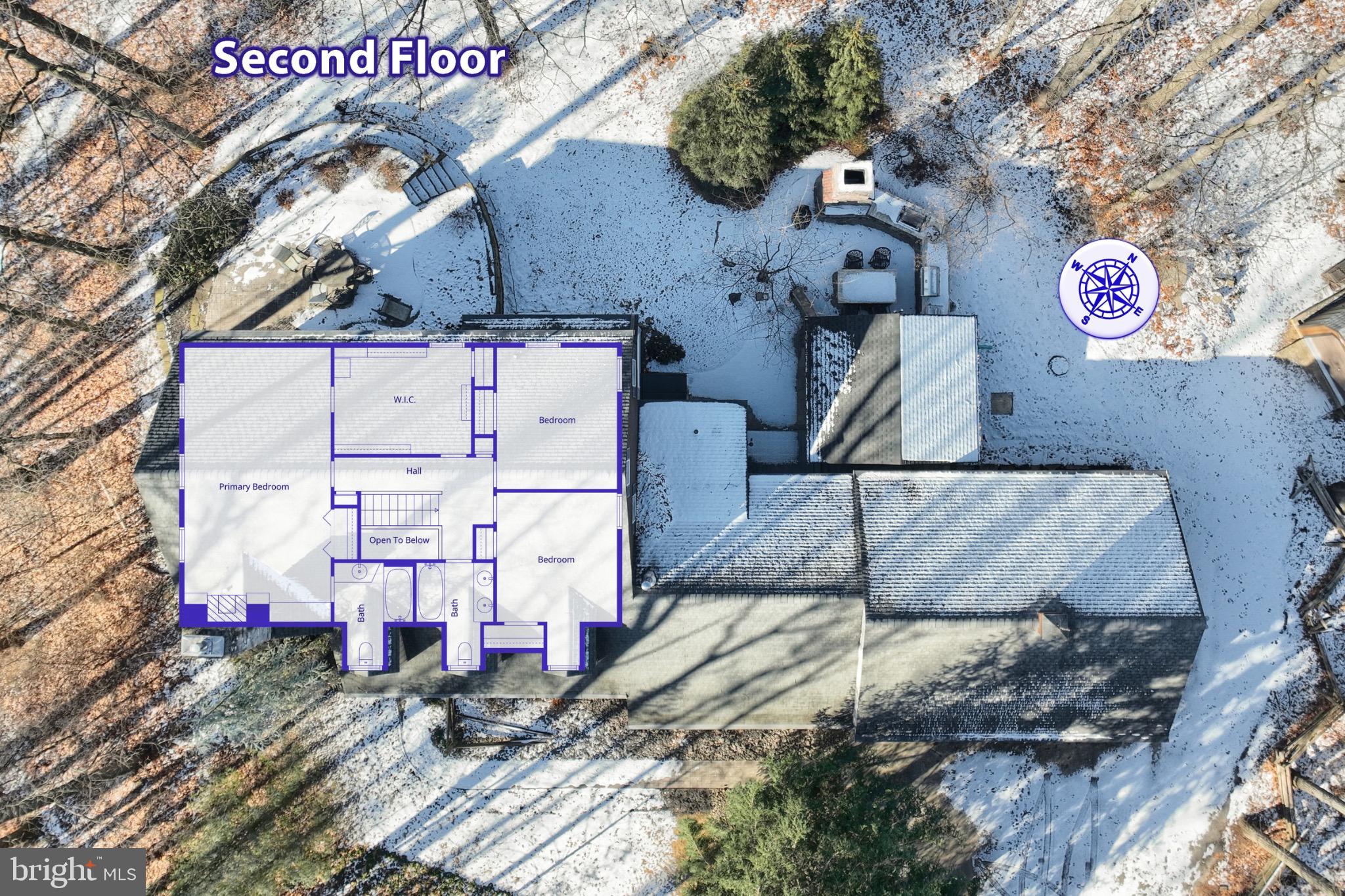4205 Grandview Road Hanover, PA 17331 - Photo 6 of 70 Aerial view of a snowy residential layout.