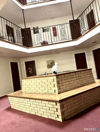 a view of front door with couch